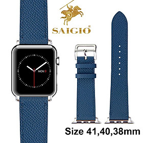 Dây Đồng Hồ Apple Watch 41mm 40mm 38mm, Chất Liệu Da Bê EPSOM Thảo Mộc Cao Cấp, Nhập Khẩu Từ Châu Âu, Dây Đeo Phong Cách Hiện Đại và Sang Trọng, Tương Thích Các Phiên Bản Series 9/8/7/6/5/4/3/2/1/SE/SE2