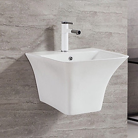 Chậu Lavabo treo tường liền chân 