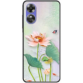Ốp lưng cho Oppo A54 - A55 - A55s - Oppo A56 5G - Oppo A18 - A38 - A58 - Tranh Sen Trắng - Hàng Chính Hãng