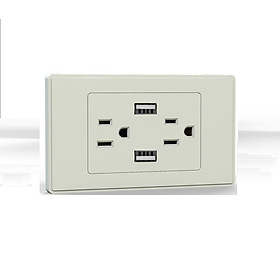 Ổ cắm điện chống giật kèm usb chuẩn mỹ TK-OCM2U
