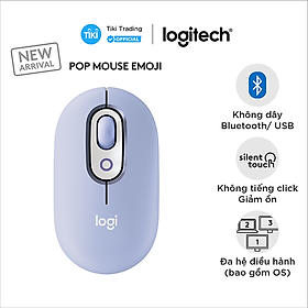Mua Chuột không dây bluetooth Logitech POP MOUSE - giảm ồn  nút emoji tùy chỉnh - Hàng chính hãng