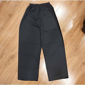 (Kèm khăn) Bộ Bà Ba Nâu Người Lớn Vải Kate cao cấp từ 51 đến 85kg - Lẻ 1 Quần Nam Đen