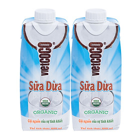 Combo 2 Hộp Sữa dừa Organic Vietcoco 500ml