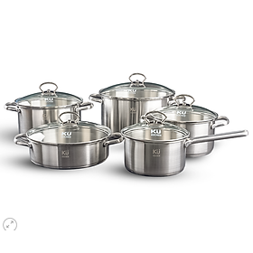 BỘ NỒI INOX KUCHEN 5 MÓN - Hàng Chính Hãng