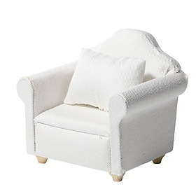 1:12 Dollhouse Miniature Mini Furniture White Fabric Sofa 3-Piece Miniature Model Scene