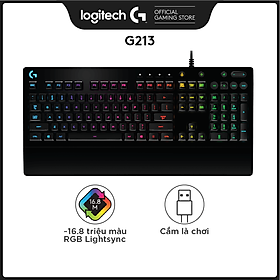 Mua Bàn phím game có dây Logitech G213 Prodigy - RGB Lightsync  phím Media chuyên biệt  chống tràn bền bỉ -Hàng Chính Hãng