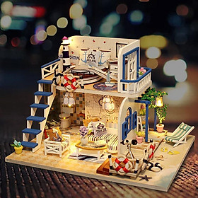 Mô hình nhà DIY Doll House Blue Coast kèm Đèn LED