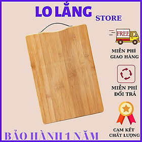 Mua Thớt gỗ tre chữ nhật khoáng khuẩn loại dày kích thước lớn 20x30cm có móc treo inox cao cấp