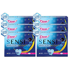 Combo 6 Băng Vệ Sinh Diana Super Night Có Cánh 29cm (Gói 4 Miếng)