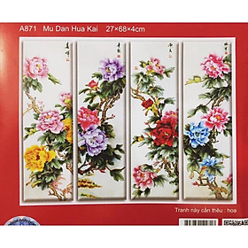 Mua tranh thêu chữ thập Tứ quý (27x68cm)x4 - chưa thêu