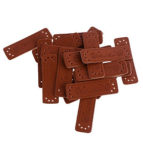 3-7pack 20pcs Retro Brown Leather Handmade Label Tags DIY Sew Craft Patches