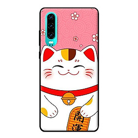 Ốp in cho Huawei P30 Mèo Nền Hồng - Hàng chính hãng