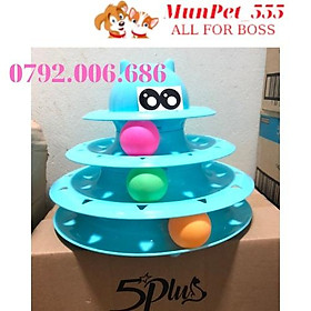 Bàn xoay ba tầng - đồ chơi cho mèo giá rẻ ba màu