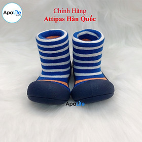 Attipas Ringle - Navy/ AT050 - Giày tập đi cho bé trai /bé gái từ 3 - 24 tháng nhập Hàn Quốc: đế mềm, êm chân & chống trượt