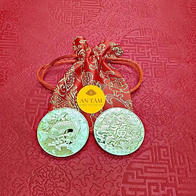 Đồng xu cá chép mạ vàng tài lộc quà tặng phong thủy