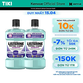 Bộ 2 Nước súc miệng cho răng nhạy cảm Listerine Total Care Sensitive Soothing Taste 250ml/chai