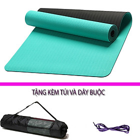 Thảm Tập Yoga Và Gym Chất Liệu Cao Cấp TPE 6mm 2 Lớp DNS012 Đại Nam Sport Chống Trơn+ Tặng Kèm Túi Và Dây Buộc