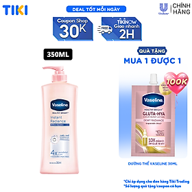 Sữa Dưỡng Thể 350Ml Vaseline Dưỡng Ẩm Sáng Da Instant Radiance Vi Chất Phản Quang Giúp Da Sáng Tức Thì Gấp 4 Lần