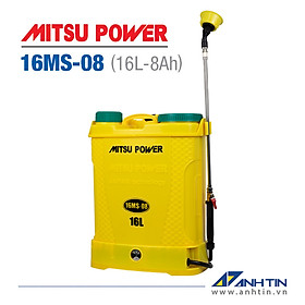 Bình xịt điện tưới cây Mitsu Power 16MS-08 | Bình phun thuốc trừ sâu 16 lít | 12V-8AH