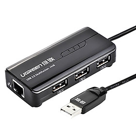 Mua Cáp Chuyển Đổi Ugreen USB 2.0 Sang RJ45 3 x USB 2.0 20264 (15cm) - Hàng Chính Hãng