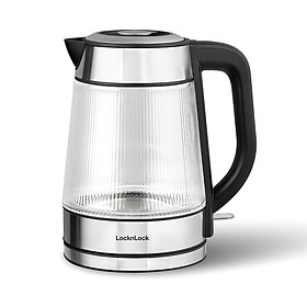 Ấm đun siêu tốc Locknlock Glass electric kettle EJK256BLK - 220-240V, 50-60Hz, 1850-2200W, Dung tích 1.8L- Màu đen - Hàng chính hãng