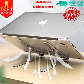 Giá Đỡ Laptop Hợp Kim Nhôm Cao Cấp Có Thể Gấp Gọn, Giúp Tản Nhiệt Laptop, dành cho Macbook, Máy Tính Xách Tay. 07 Vị Trí Điều Chỉnh Góc Độ. Hàng Chính Hãng DoDoDios