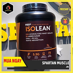 Combo Sữa Tăng Cơ RSP ISOLean Hydrolyzed Whey Protein Isolate - 73 Liều dùng, Vị Chocolate, 2.23kg & Tặng kèm Bình nước 600ml