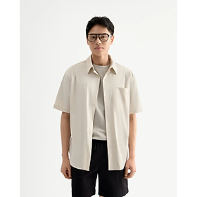 Áo sơ mi tay ngắn nam vải dù nhãn trang trí. Loose - RT 10F24SHS010 | ROUTINE CÀ MAU