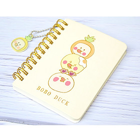 Sổ Tay Ghi Chú Gáy Lò Xo Giấy Kẻ Ngang A7 (Kích Thước 9x12cm) BoBo Duck