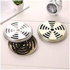 Mua Bộ khay đốt nhang chống muỗi  nhang vòng chuyên dụng bằng thép có nắp đậy an toàn 15cm