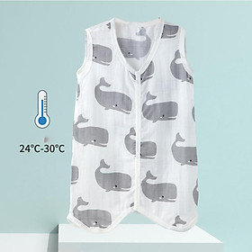 Bé Trai Túi Ngủ Mùa Hè Cho Bé 2 Lớp Bông Gạc Đồ Ngủ Bé Gái Mềm Mại Thoáng Khí Đi Ngủ Playsuits Kid Sleepsack - 80(70-80cm)