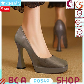 Giày cao gót nữ mũi vuông 9p RO549 ROSATA tại BCASHOP kiểu dáng đơn giản nhưng toát lên khí chất không lỗi thời