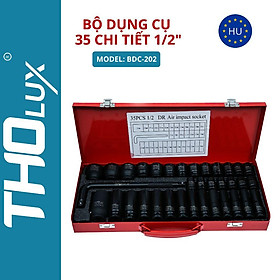 Mua Bộ khẩu tuýp vặn ốc  mở bulong 1/2 inch-35 chi tiết  đủ size thép đen cr-mo Tholux BDC-202