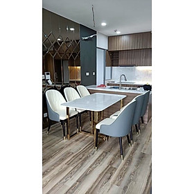 Mua Bàn ăn mặt đá 6 ghế Juno Sofa chân bọc đồng cao cấp ( Nội Thất Juno Sofa )