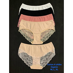SÉT 10 QUẦN LÓT NỮ COTON LỤA 4 CHIỀU phối ren CAO CẤP(45kg-75kg)