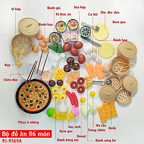 Mua Bộ đồ chơi nấu ăn cho bé, mô hình đồ ăn, thức ăn, đồ chơi đồ hàng, set 86 chi tiết bằng nhựa - Bộ 86 chi tiết tại GIADUNGVITCON