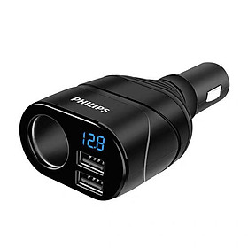 Bộ chia tẩu sạc ô tô cao cấp Philips DLP3527N - Hàng Chính Hãng