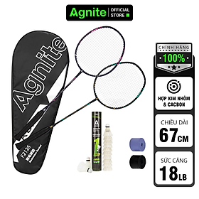 [Mua 1 tặng 4] Bộ 2 vợt cầu lông cao cấp Agnite, chất liệu hợp kim nhôm carbon siêu bền nhẹ tặng kèm 3 quà tặng - F2126