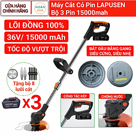 [Bát Đầu Bằng Gang] Máy cắt cỏ, tỉa cành cầm tay LAPUSEN pin khủng 15000mah, động cơ mạnh 1800w