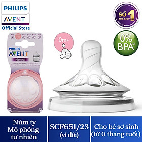 Núm ty Silicon mô phỏng tự nhiên hiệu Philips Avent cho trẻ sơ sinh