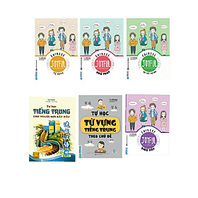 Combo 6 cuốn trung cho người mới bắt đầu + trung chủ đề+ trung giao tiếp+ vui học tiếng trụng Joyful từ vựng+ ngữ pháp+ tập viết chữ Hán ( tặng kèm sổ tay+ bút bi)