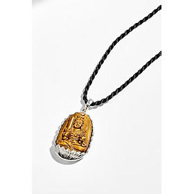 Mặt Dây Chuyền Phật Bản Mệnh Đá Mắt Hổ Mệnh Thổ,Kim - Ngọc Quý Gemstones