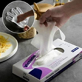 Mua Hộp 100 găng tay cao su TPE Victoria Bay  bao tay siêu dai dùng 1 lần làm bếp nấu ăn vệ sinh