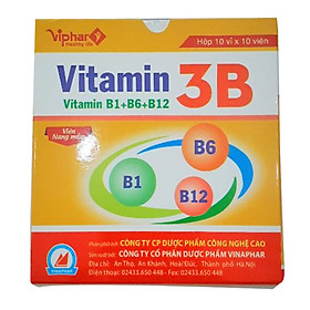 Viên uống bổ sung Vitamin 3B  Vinaphar Hộp 10 vỉ x 10 viên nang