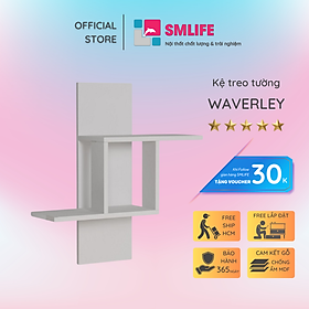 Kệ gỗ treo tường trang trí hiện đại SMLIFE Waverley  | Gỗ MDF dày 17mm chống ẩm | D60xR20xC80cm - Màu