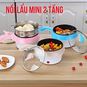 Mua Nồi Lẩu Mini Có Tay Cầm Tặng Kèm Khay Hấp Đa Năng Tiện Lợi