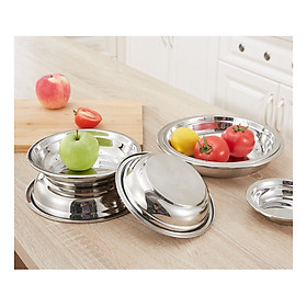 Set 7 Dĩa Inox 304  - ( 14cm, 16cm, 18cm, 20cm, 22cm, 24cm, 26cm )