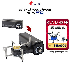 Bếp Ga Dã Ngoại Maxsun MS-100 - Công Suất 2200W | Thiết Kế Gấp Gọn | Đầu Đốt Bằng Đồng | Du Lịch, Dã Ngoại, Cắm Trại | Hàng Chính Hãng