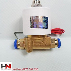 Mua Van điện từ cho hệ thống phun sương DN8 220v cỡ ren 13mm có lắp sẵn cút nối ống 8 ly