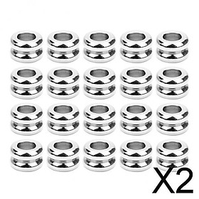 2x20Pcs Silver Stainless Steel Round Spacer Beads DIY Jewelry Making 5x7.5mm